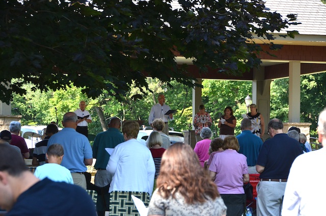 Worship in the church grove
